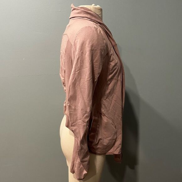 Anthropologie Pure + Good Blush Pink Draped Zip Front Cardigan Size Small - Picture 2 of 8